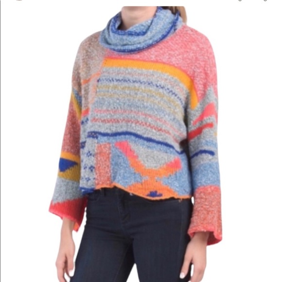 Sincerly Jules | Sweaters | Nwt Sincerely Jules Oversized Multicolored Wool  Blend Knit Sweater | Poshmark